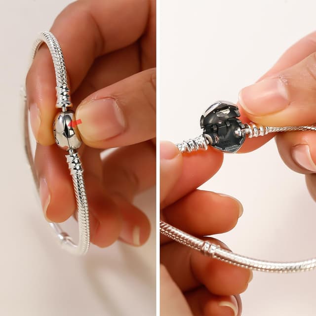 Detalle 2 de ZHUOMOT Charm-Armband aus Sterling-Silber 925 für Damen (Moments-Serie/Schlangenketten), mit Geschenkbox