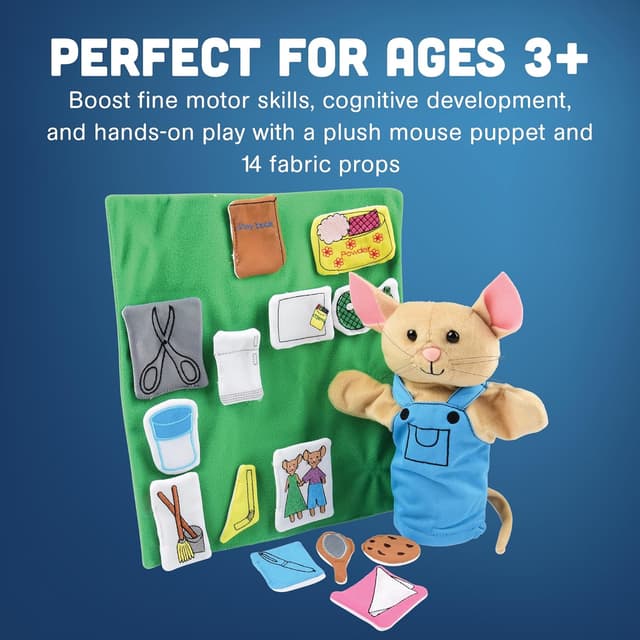 Thumbnail 5 de Constructive Playthings If You Give a Mouse a Cookie puppet set 16 pieces