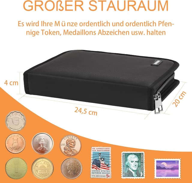 Thumbnail 4 de JUNDUN Feuerfestes Münzsammelalbum 260 Taschen