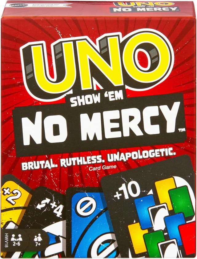 Detalle de UNO No Mercy Mattel Games, 56 nuove carte