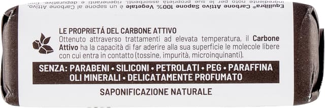 Detalle de Equilibra Carbone Attivo Sapone 100% vegetale (100 g) – pacco da 12