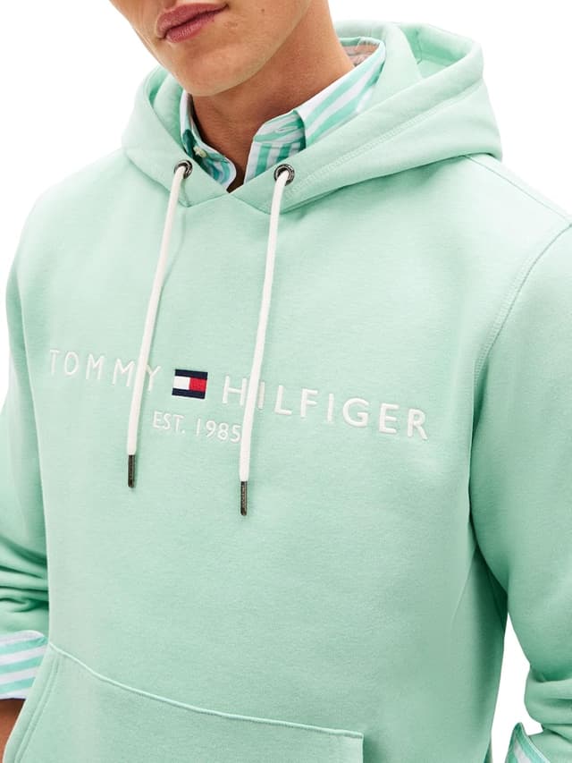 Detalle de Tommy Hilfiger Herren Hoodie „Tommy Logo“ mit Kapuze