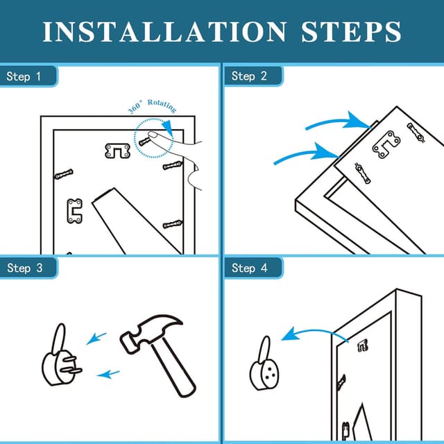 Detalle 2 de Hongkee 8x10 Picture Frame Set of 2 (Grey Rustic Style) — 5x7 with Mat / 8x10 Without Mat, for Wall or Tabletop