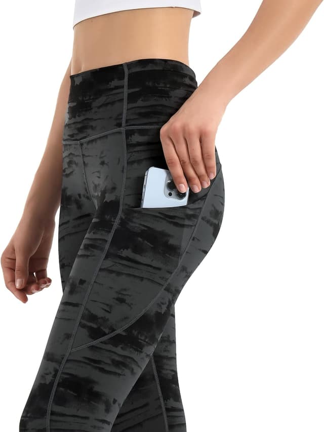 Detalle de OVRUNS women’s high-waist yoga leggings with pockets (tummy control)