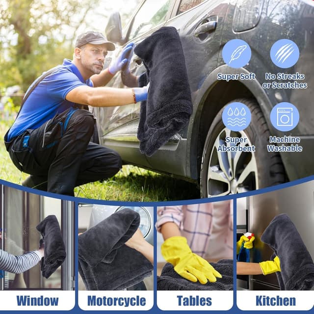 Detalle 1 de Generisch Ultra-Wipes Trockentuch „Water Jake Wundertuch“ – Mikrofaser-Handtuch für Duschkabine, Auto & Camping (2er)