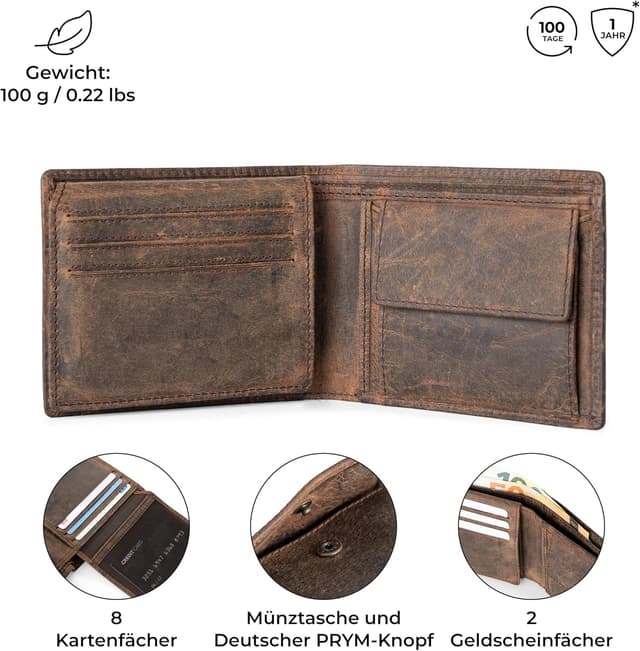 Detalle 1 de Berliner Bags Peter Geldbörse mit RFID Braun