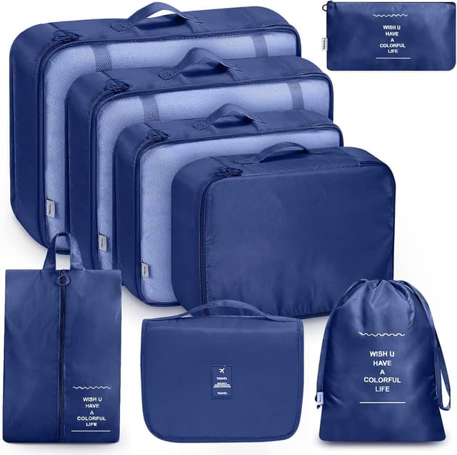 Detalle de MURISE Packing Cubes 8 pièces (6/8) – organisateur de valise pour voyages et vacances
