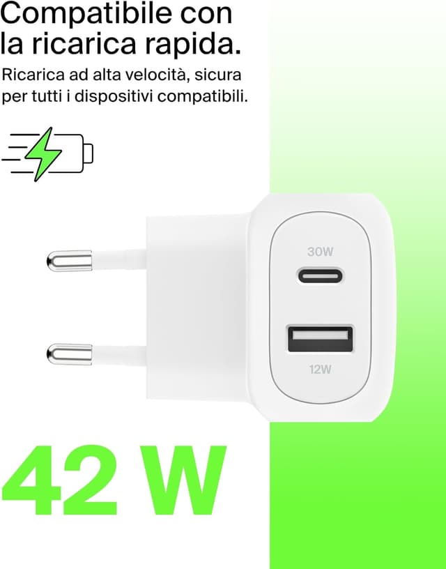 Detalle 2 de Belkin BoostCharge doppio 42 W USB da parete