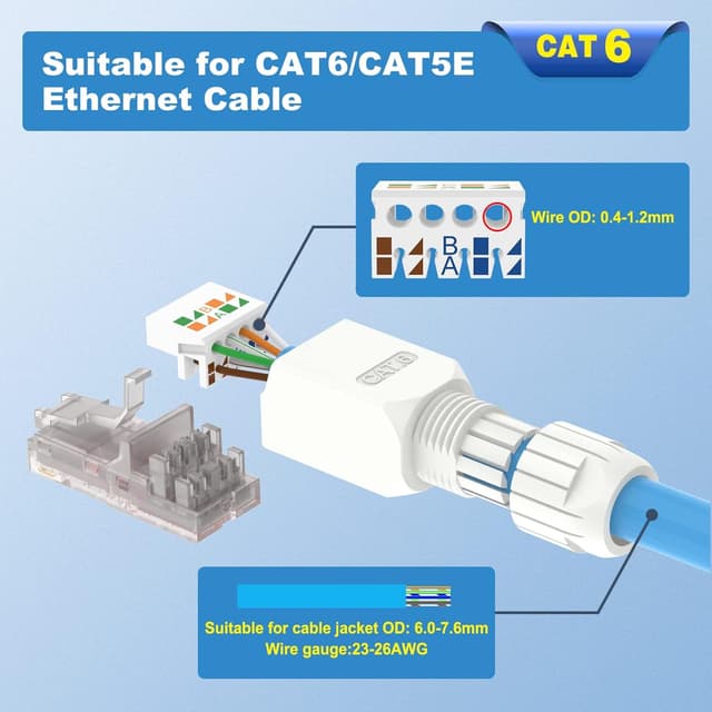 Thumbnail 4 de VCELINK Cat6 RJ45 connectors 23-26 AWG 4 pack