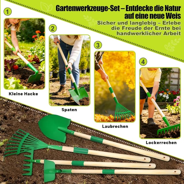 Detalle de Kinder Gartenwerkzeug-Set 10-teilig aus Metall