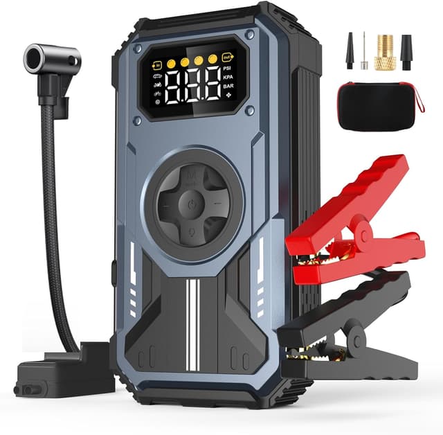 Detalle de Eigotrav PD-270 Booster batterie voiture avec gonfleur et port USB (jusqu’à 150 PSI)