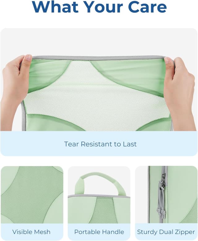 Detalle de BAGSMART Packing Cubes Compression 6er-Set Kompressions-Packwürfel für Koffer & Rucksack