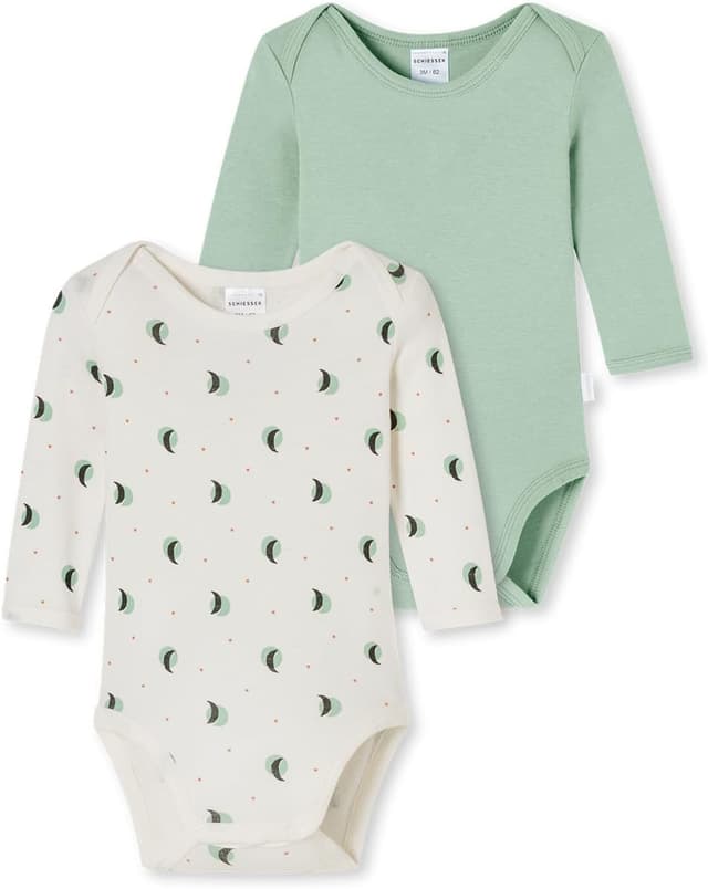 Detalle 2 de Schiesser Baby Mädchen Body Bodies 1/1 Langarm – 2er Pack (Original Classics) 181784