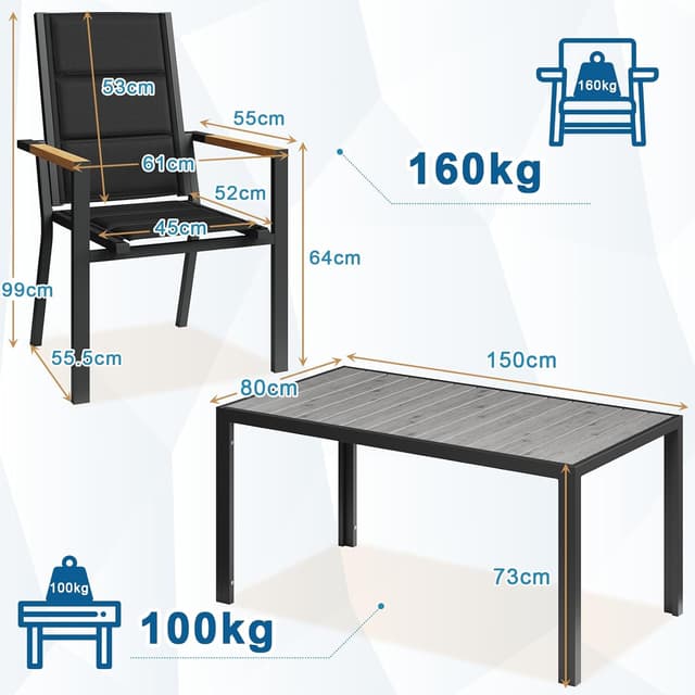 Thumbnail 1 de JUMMICO Set arredo da giardino 4 persone