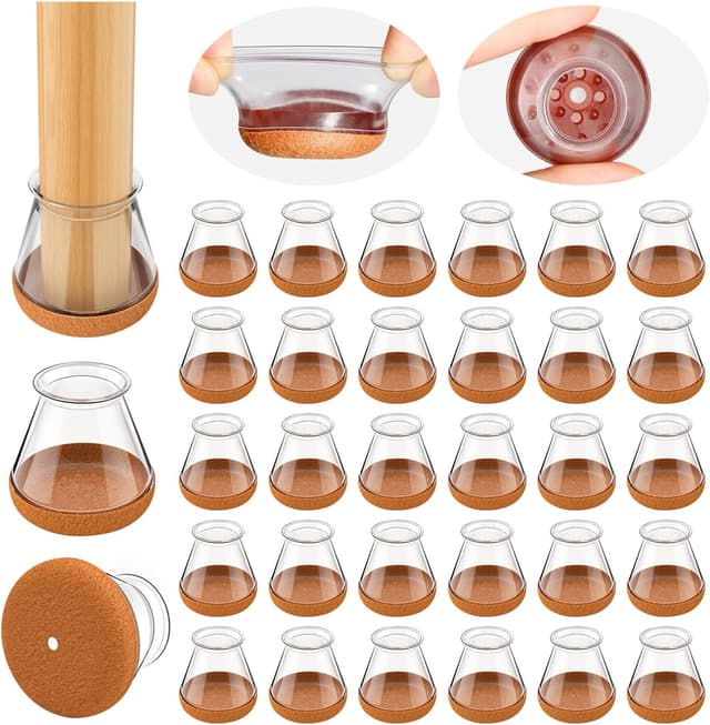 Detalle de 32 gommini/feltrini in silicone per sedie con gambe rotonde (14–20 mm)