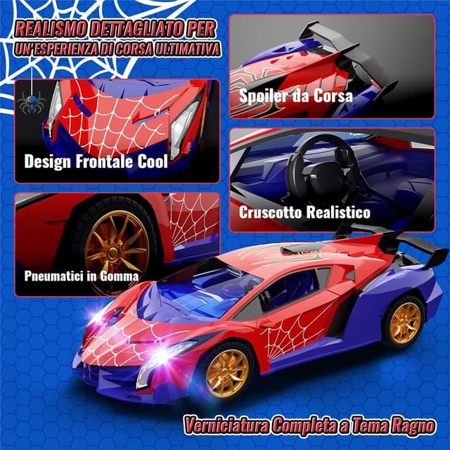 Detalle 2 de Mirthigig 1:18 macchinina RC con luci 2,4GHz