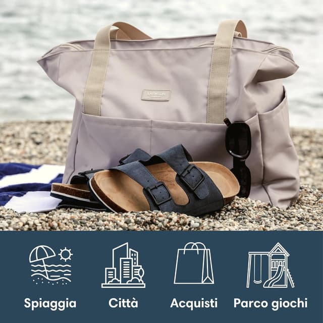 Thumbnail 6 de LARKSON Borsa Mare Linn, borsone da spiaggia grande con cerniera e tasche