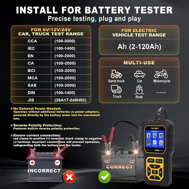 Thumbnail 5 de Acclope BT60 Pro Car Battery Tester 100-3000 CCA