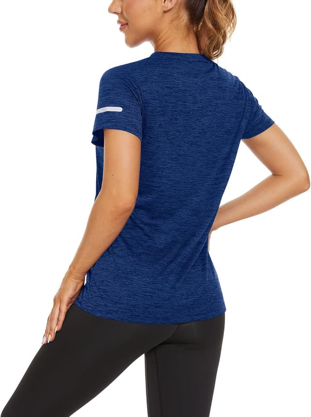 Detalle de T-shirt de course KEFITEVD pour femme : polyester respirant à col rond