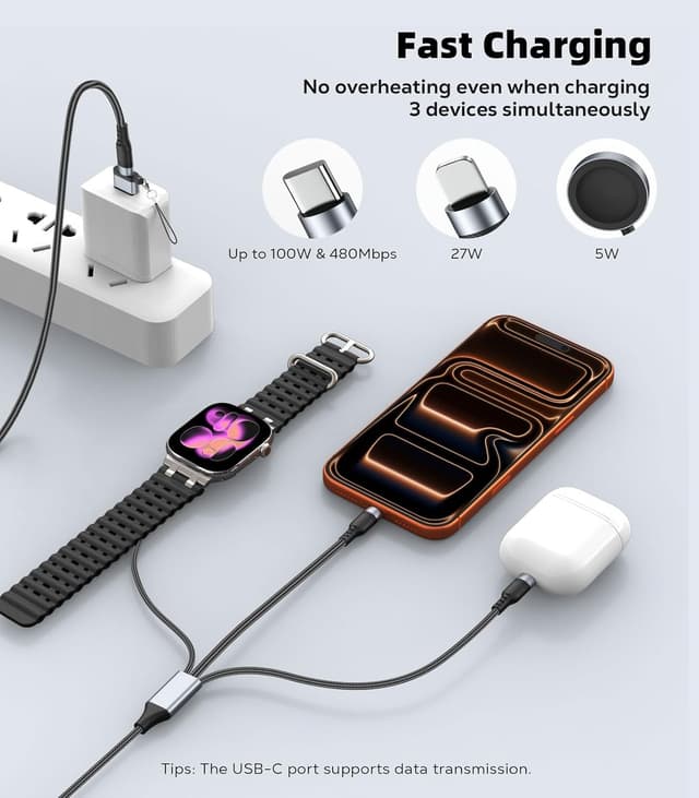 Detalle 2 de MoKo 3-in-2 USB-C Kabel, 1,2 m