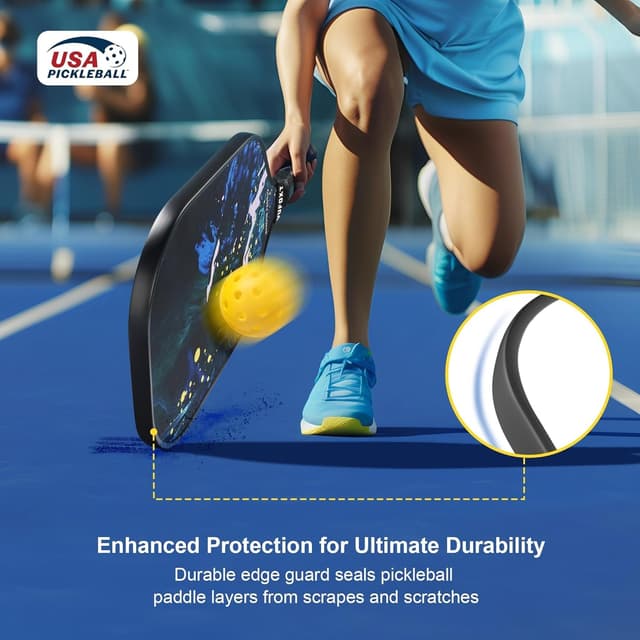 Detalle de Pickleball Paddles Set (2/4) with USAPA-Approved Carbon Fiber Surface and Honeycomb Core (Blue)