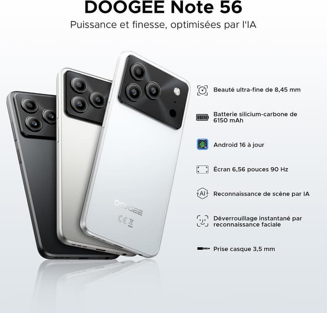 Thumbnail 1 de DOOGEE Note56 smartphone pas cher 6150 mAh