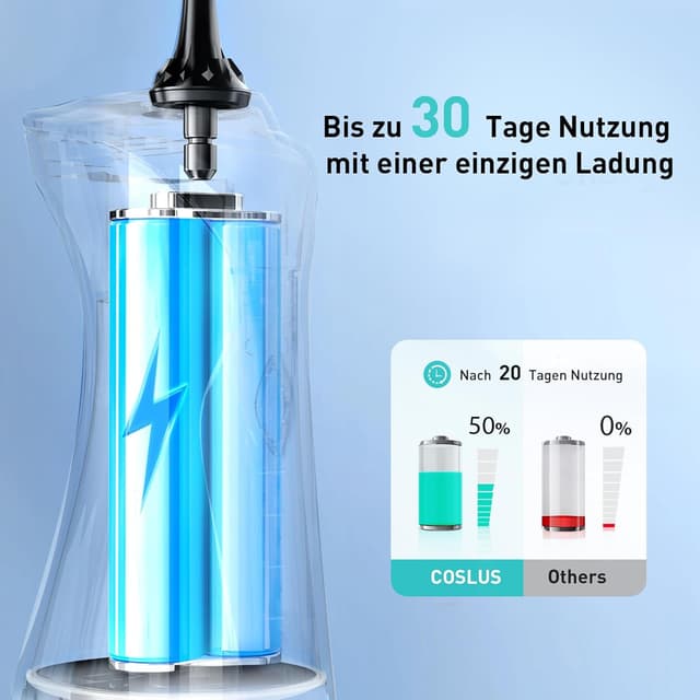 Thumbnail 6 de COSLUS Munddusche Kabellos 300ml 30 Tage Akku