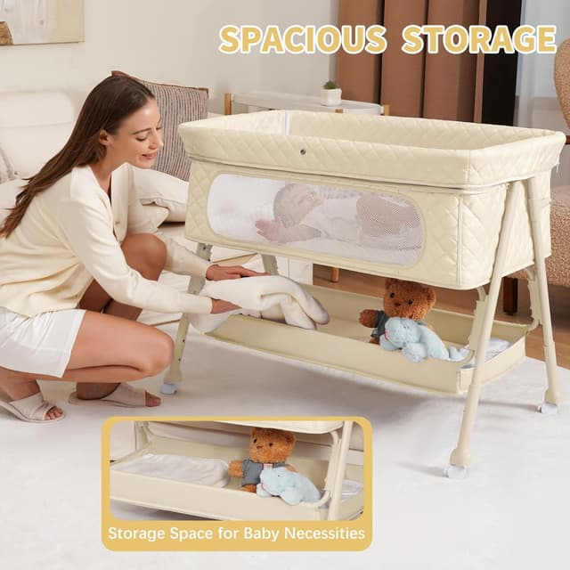 Thumbnail 4 de Kiniew Baby Crib 4-Height Adjustable Bassinet