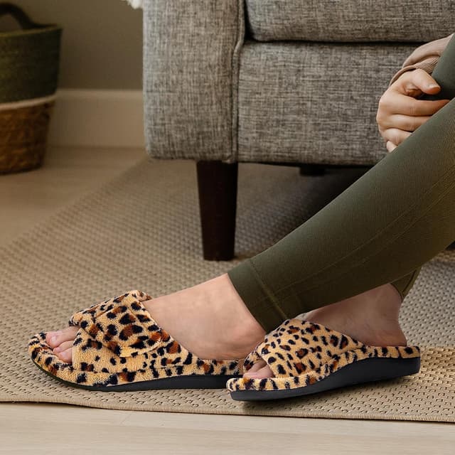 Detalle de Litfun Women’s Orthopedic Slippers with Arch Support (Adjustable Open Toe) for Plantar Fasciitis