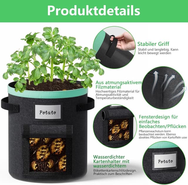 Detalle de Paerduo Kartoffel Pflanzsack 50 Liter