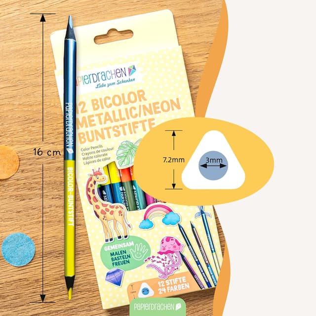 Thumbnail 2 de Papierdrachen Buntstifte 12er Set