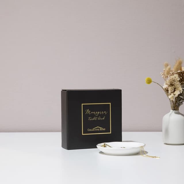 Detalle de COLLECTIVE HOME Ceramic Decor Tray for Jewelry 4.75" 🗂