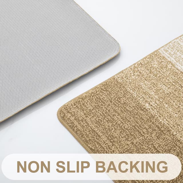 Detalle 1 de Homaxy indoor door mat (50 x 80 cm, beige) – machine-washable, non-slip entrance rug