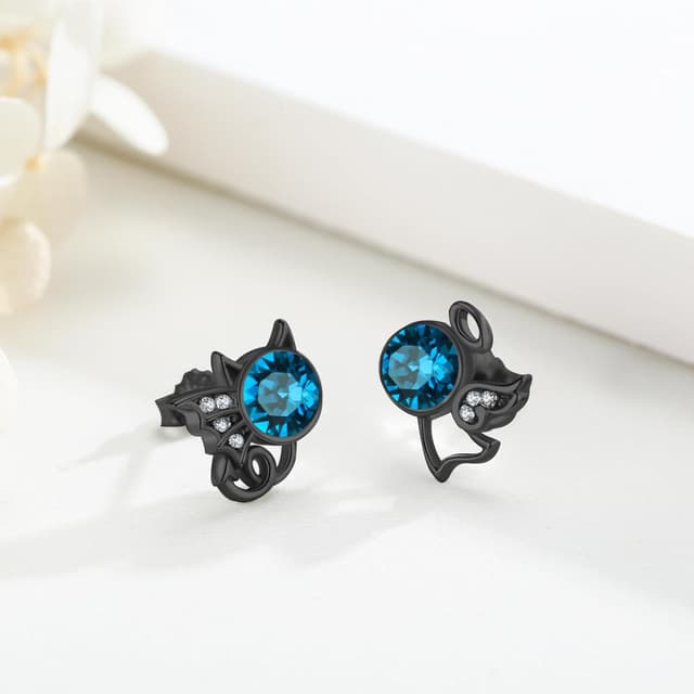 Thumbnail 6 de SOESON Engel & Teufel Ohrstecker aus 925 Sterling Silber mit Mondstein-Optik und Zirkonia