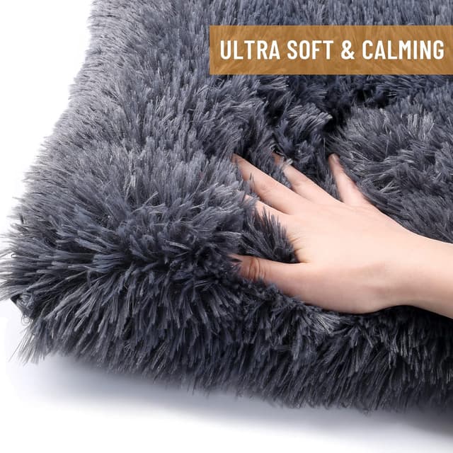 Detalle de Baodan Baodan Dog Bed Washable (Medium, 75x50cm) – Fluffy crate mat with non-slip base