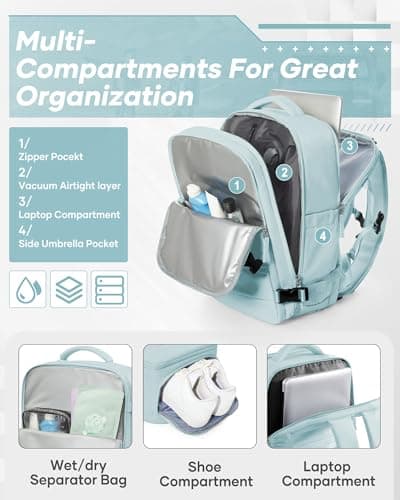 Thumbnail 7 de SZLX Mochila de vacío con bomba eléctrica y compartimento cabina (estilo Ryanair) para viajes