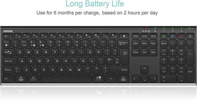 Detalle 2 de Arteck Universal Bluetooth Keyboard, 3-device UK