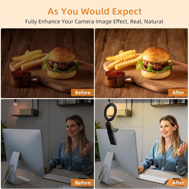 Detalle 2 de 5" Desk Ring Light with Stand — LED ring light for video calls