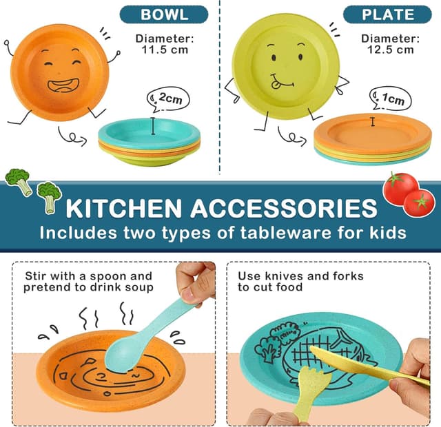 Detalle 2 de AOLEVA Kids tea set for role play 3+