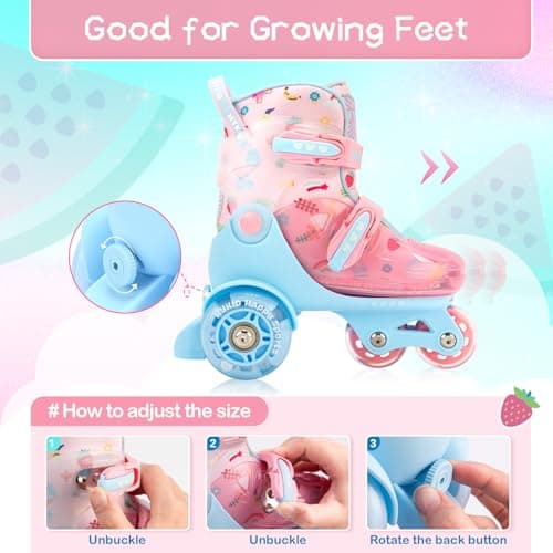 Thumbnail 2 de Patins à roulettes enfants fille avec lumière