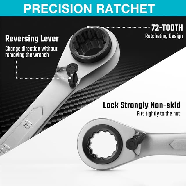 Detalle de Jeu de clés à cliquet interchangeables 4 en 1 DURATECH (10-13-17-19 mm)