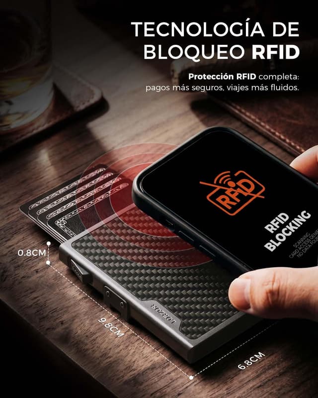 Thumbnail 5 de LORZOR Cartera Tarjetero Hombre Fibra de Carbono