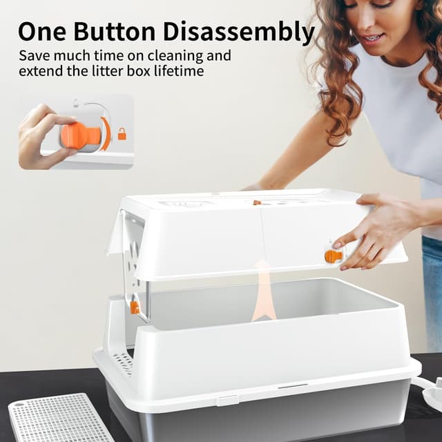 Thumbnail 6 de Lettiera Gatto Chiusa XXL in Acciaio 60x40x39