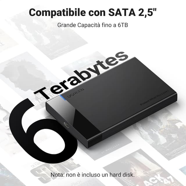 Detalle de UGREEN Case Disco Rigido 2.5 USB C 6 TB