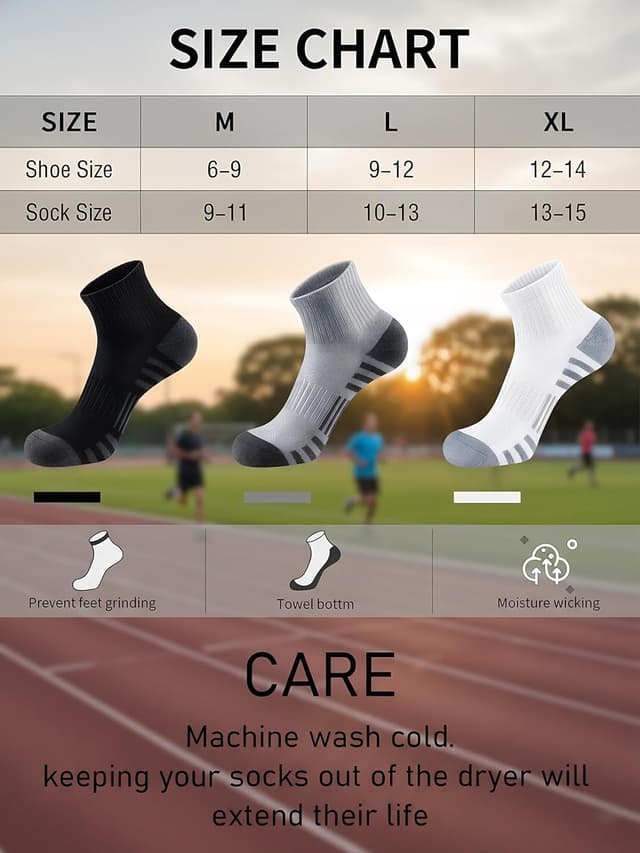 Thumbnail 5 de Airacker Athletic Quarter Socks 6 Pairs
