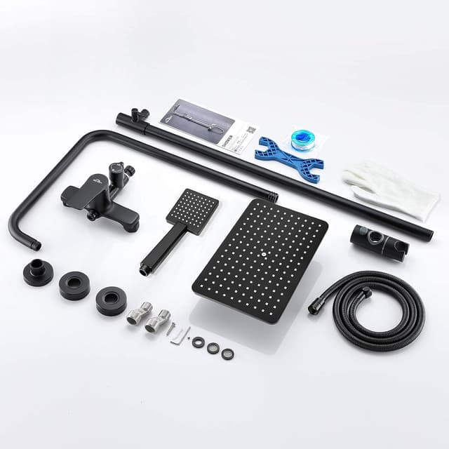 Thumbnail 5 de Auralum Colonna Doccia Nera regolabile 0,9m‑1,2m