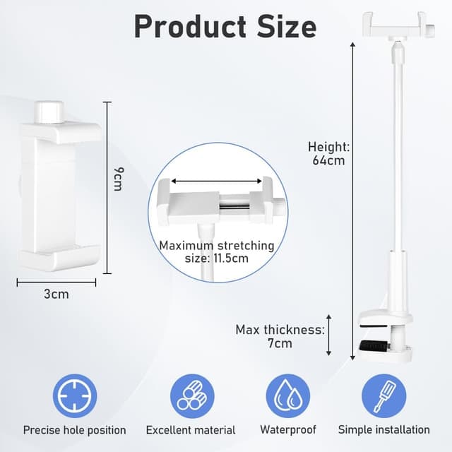 Detalle 2 de OFFCUP Support de Caméra Bébé flexible 80 cm, universel et pliable (sans perçage)