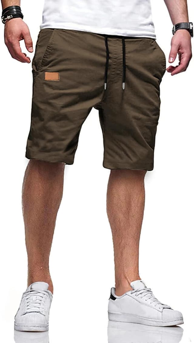 Detalle de JMIERR Mens Casual Shorts cotton drawstring