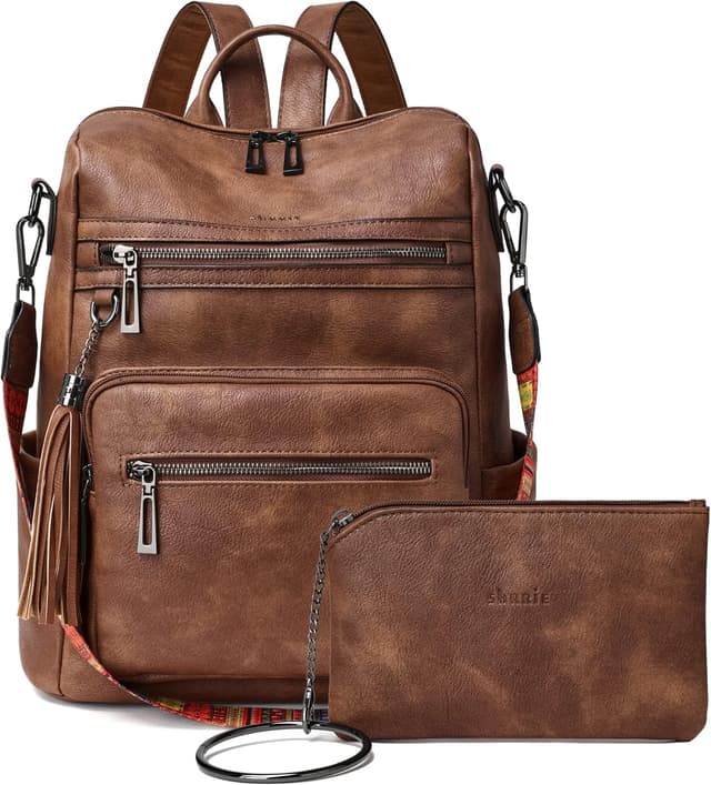 Detalle de Shrrie Backpack Purse for Women – Convertible faux leather backpack bag for travel and everyday