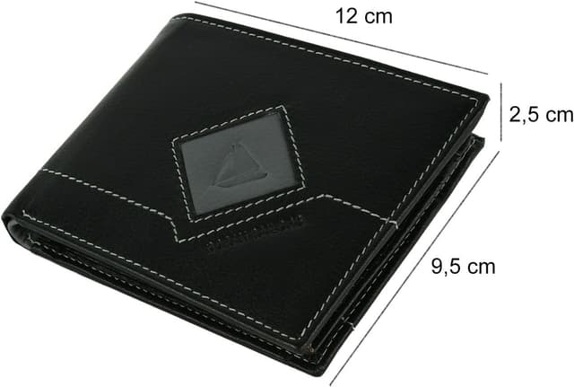 Detalle de Ocean Sailors portafoglio da uomo in vera pelle con portamonete e scatola regalo